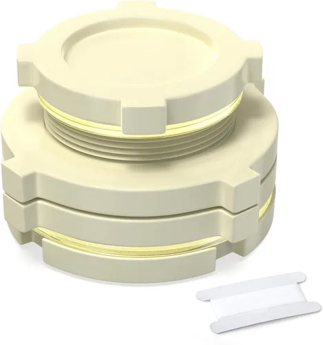 Vista 9 de TAISHER Adaptador de conector de tanque de mamparo de PVC negro de 3 pulgadas con tapones y junta para tanque de agua, barriles de lluvia, acuarios