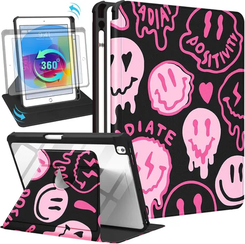 Vista 21 de Uppuppy Funda para iPad de 9ª/8ª/7ª/Air de 3ª Generación Caso 10.2" y para iPad Pro de 10.5 Pulgadas Fundas Soporte Giratorio de 360 Grados Funda