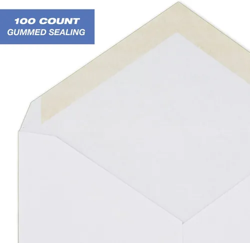 Vista 4 de Mead - Sobres de invitación A2, 4-3/8" x 5-3/4", cierre engomado, sobres de correo de papel tejido blanco premium de 24 lb, 100 unidades (CO198)