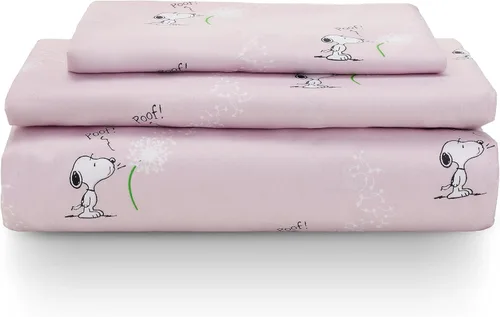 Vista 17 de Berkshire Blanket Peanuts® - Juego de sábanas para niños, tamaño individual, 3 piezas, lindo personaje Snoopy impreso, sábanas de microfibra suave