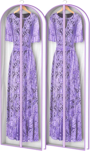 Vista 19 de Zilink Bolsas de traje de 40 pulgadas para almacenamiento en armario, bolsa de almacenamiento de abrigo de visón transparente, bolsas de ropa