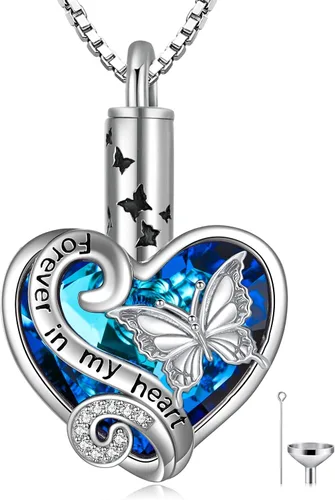 Vista 13 de WINNICACA 925 Sterling Silver Urn Necklaces for Ashes of Loved Ones A01-Tortuga marina-Oro blanco