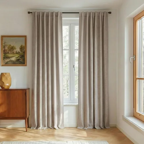 Vista 53 de RYB HOME Cortinas cortas 100% opacas de arpillera, 52 pulgadas de ancho, 45 pulgadas de largo, bloqueo de luz y aislamiento térmico para cocina