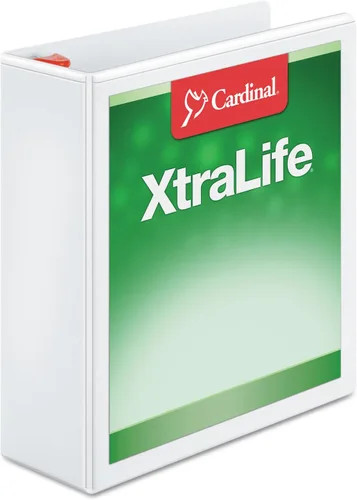 Vista 7 de Cardinal Carpeta de 3 anillas, carpeta XtraLife resistente de 3 pulgadas, anillos inclinados en D con bloqueo, cubierta y lomo resistentes a