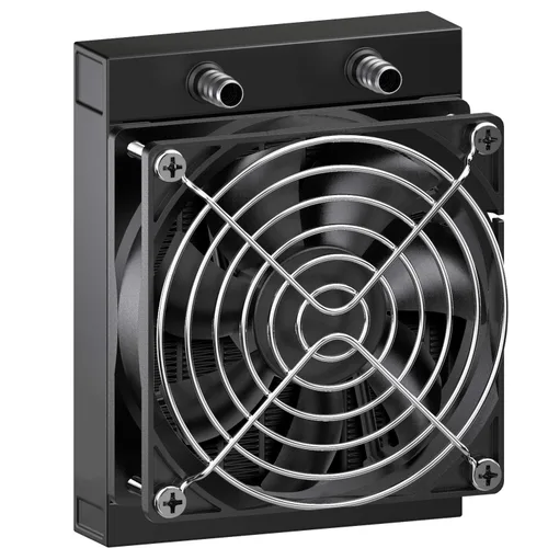 Clyxgs Radiador de refrigeración por agua, radiador intercambiador de calor de aluminio de 12 tubos con ventilador para PC CPU, computadora, sistema