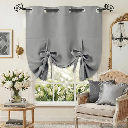 Vista 21 de Pony Dance Cenefa Enrollable Beige - Cenefa de Ventana para Cocina Cortina Enrollable con Ojales para Decoración del Hogar Cenefa Ajustable, 42''An