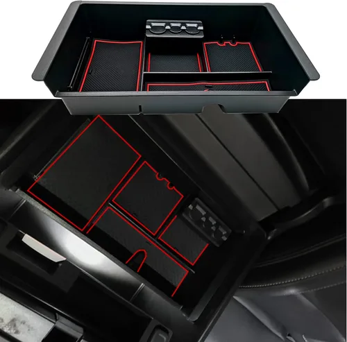 Vista 8 de JOJOMARK Bandeja organizadora de consola central compatible con accesorios GMC Sierra 2014-2018, (2015-2020) Yukon/Chevy Tahoe Silverado Suburban