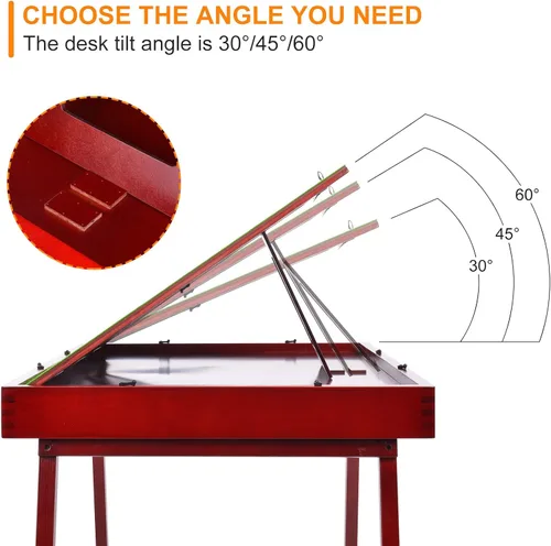 Vista 8 de Mesa de rompecabezas de madera para adultos y niños, almacenamiento de rompecabezas plegable, mesa de cajón inclinable, 1000 piezas, tablero de pie