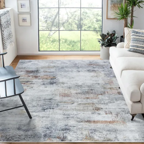 Vista 38 de Auemtyn Alfombra lavable de 6 x 9, moderna, abstracta, suave, delgada, antideslizante, para interiores, para sala de estar, dormitorio, comedor