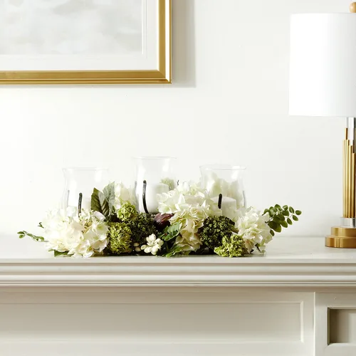 Vista 7 de Nearly Natural Snowball Hydrangea Triple Candelabrum