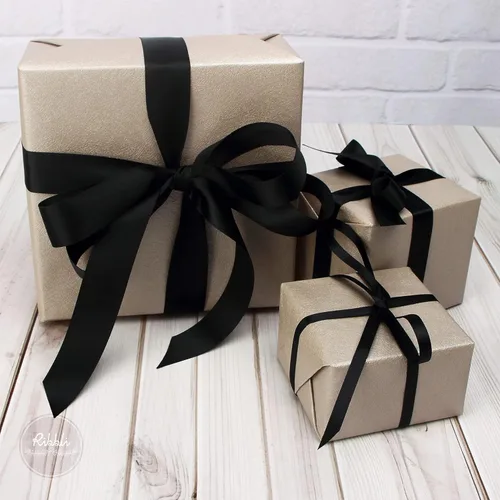 Vista 7 de Ribbli 3 Rollos de Cinta de Manualidades de Satén Negro Sólido de Doble Cara, Total 30 Yardas