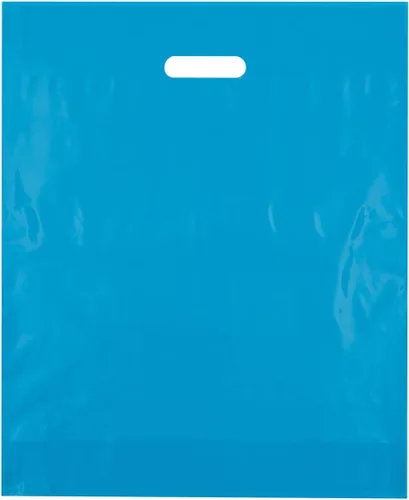 Vista 11 de Bolsas de compras de plástico con asas troqueladas de 9x12, negras, 100/cs – Bolsas marca directa