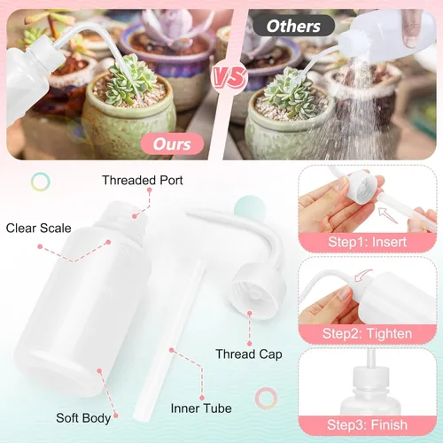 Vista 3 de Valchoose Botella de agua premium para pestañas de 150ML para extensiones, 5.1oz botellas de agua blancas para tatuaje sin necesidad de apretar