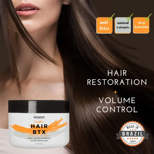 Vista 5 de KERAZON - Mascarilla de tratamiento BTX brasileña para el cabello de 8 onzas, 8.0 fl oz, proporciona reparación para dañado, seco, alisado