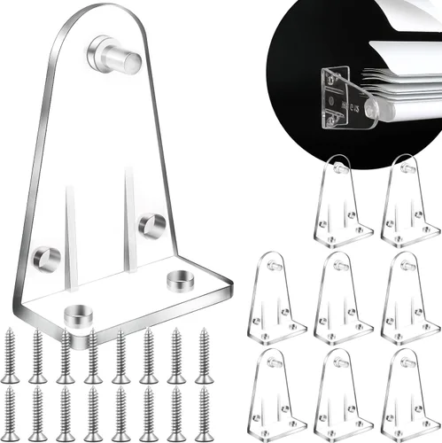 Vista 10 de 4 soportes de sujeción para persianas de 2 pulgadas, soporte inferior de plástico transparente, clips de sujeción de riel inferior para persianas