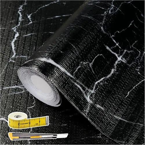 Lámina para revestir estantes y cajones de cocina y baño, impermeable, antideslizante, sin adhesivo, fácil de limpiar, incluye cuchillo y cinta