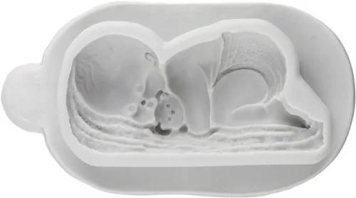 Vista 9 de Moldes de silicona para bebé durmiendo fondant, molde de caramelo de chocolate para baby shower, decoración de pasteles, decoración de cupcakes