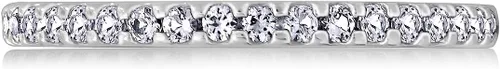 Vista 7 de Tienda Essentials Anillo de plata de ley chapado en platino o oro con circonita cúbica redonda de elementos infinitos