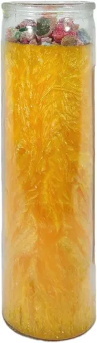 Vista 2 de Destruye todo-Vela de hechizo de intención espiritual de cera de palma [amarillo] Vela CASA ESOTERICA PERFUMADA- (ARRAZA COM TODO)