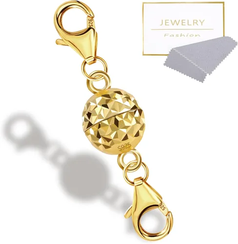 Vista 11 de Cierres magnéticos para collar de 14K Oro y cierres 925 Plata de Ley Doble Cierre de Langosta Cierres magnéticos de joyería para collares