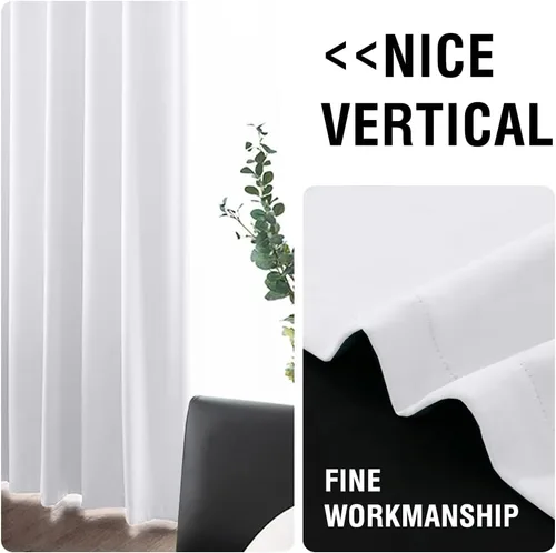 Vista 7 de H.VERSAILTEX Paneles de cortina 100% opacas de 96 pulgadas de largo, con aislamiento térmico, cortinas opacas con forro para dormitorio, dos capas