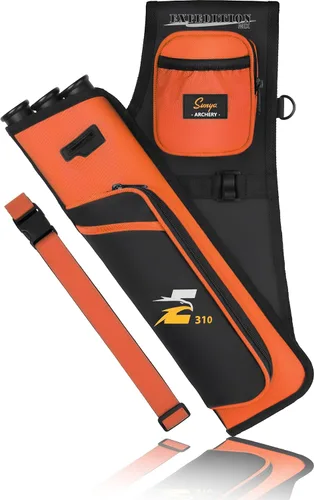 Vista 14 de SUNYA Carcaj de cadera de tiro con arco para flechas. Incluye 3 tubos de soporte de flecha, bolsillos de accesorios y cinturón de cintura. Apto
