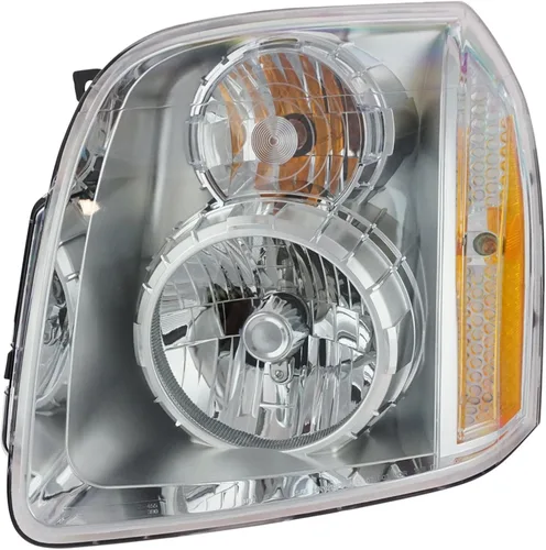 Vista 513 de TRQ Juego de Conjunto de Ensamble de Faros de 2 Piezas de Desempeño Halógeno con Marco Cromado Conductor y Lado del Pasajero Compatible con Mercedes