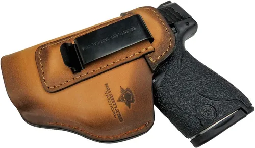 Relentless Tactical IWB The Defender - Funda de cuero para pistolas S&W M&P Shield, GLOCK 17 19 22 23 32 33, Springfield XD & XDS, y pistolas de