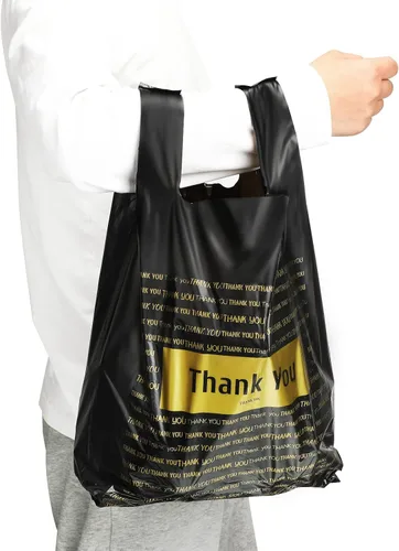 Vista 7 de Zonon 200 bolsas de compras de agradecimiento en 3 tamaños bolsas de plástico con asa Boutique Bolsas de compras