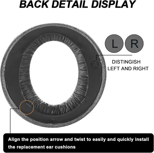 Vista 20 de GVOEARS - Almohadillas de repuesto para auriculares inalámbricos Sony PlayStation 5 PS5 Pulse 3D (tela de malla transpirable)