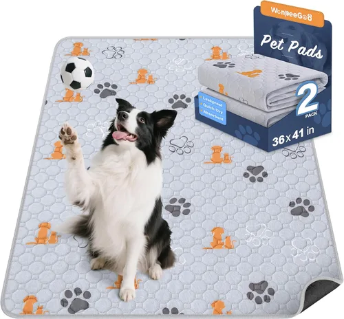 Vista 26 de WanpeeGoo Almohadillas lavables para orina para perros, paquete de 4 almohadillas absorbentes reutilizables para entrenamiento de perros
