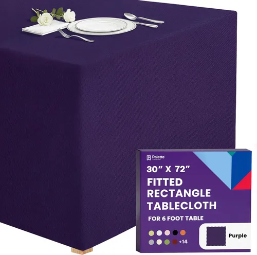 Vista 29 de Gee Di Moda - Mantel rectangular a medida en poliéster lavable para mesa de 4 pies, ideal para mesa de bufé, fiestas, cenas, bodas, vacaciones