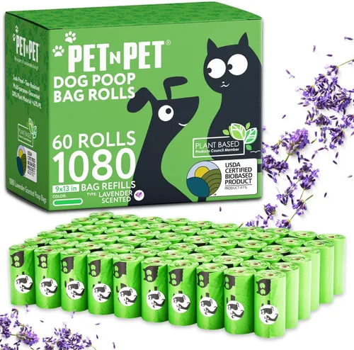 Vista 7 de Bolsas de caca para perros Pet N Pet, rollos de bolsas de caca para perros con aroma a lavanda verde, 270 unidades, bolsa para perros, bolsa