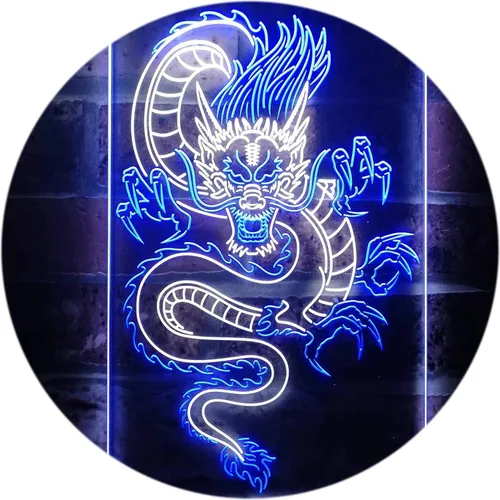 Vista 16 de Cartel de neón ADVPRO LED con dragón chino, letrero de neón LED de color dual st6-i3225
