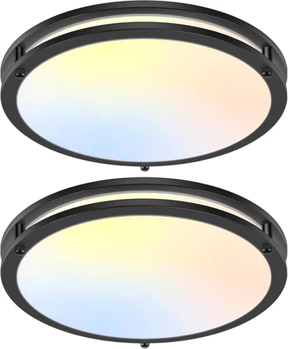 Vista 34 de Lámparas de techo empotradas de 12 pulgadas, lámparas de techo regulables de 36W 3200LM en negro para montaje en techo, 3000K-5000K seleccionables