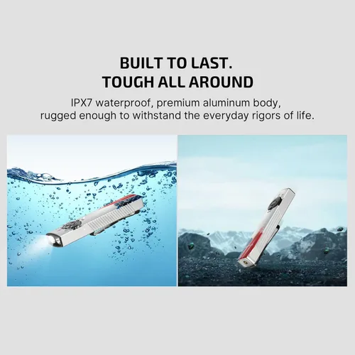 Vista 9 de OLIGHT Arkfeld Pro - Linterna plana recargable EDC con haz verde, combo UV y LED blanco, 1300 lúmenes, luces de bolsillo portátiles, triple fuente