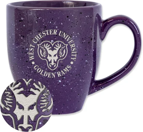 Vista 260 de Rico Industries NCAA Saint Joseph's (PA) Hawks Logo Principal Color Marrón 16 oz Logotipo del Equipo de Color Láser Grabado en Cerámica Moteada Taza