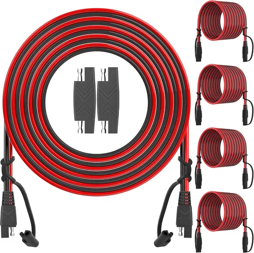 Vista 9 de POWISER - Cable de extensión SAE a SAE de 3 pies, conector de desconexión rápida 16 AWG, para panel solar automotriz, enchufe SAE (3 pies (16 AWG))