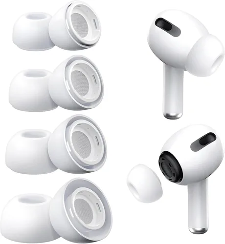 Vista 19 de Almohadillas de repuesto de espuma viscoelástica para AirPods Pro y para AirPods Pro 2, con orificio de reducción de ruido, sin dolor de puntas