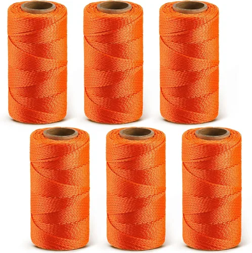 Vista 10 de Amylove Línea de cuerda Mason de 4 rollos #18, línea de cuerda de construcción trenzada de nailon de 500 pies, cuerda resistente para exteriores