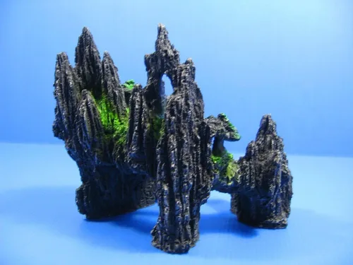 Vista 2 de Mountain View Acuario Ornamento Árbol Casa Cueva Puente Fish Tank Decoración