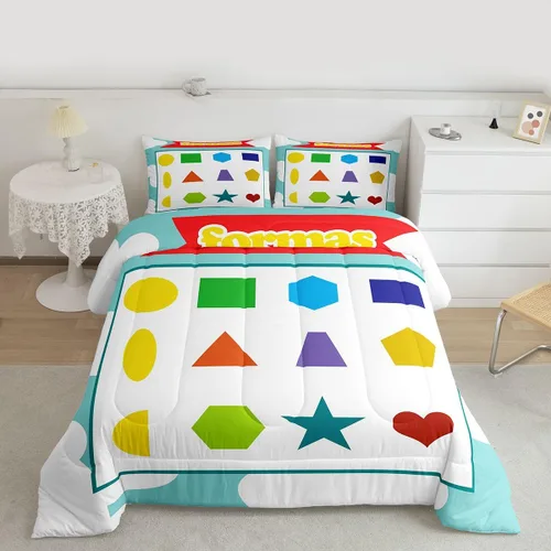 Vista 34 de Feelyou Juego de ropa de cama con diseño de arco iris, juego de edredón para niños, niñas, decoración de notas musicales, edredón de microfibra