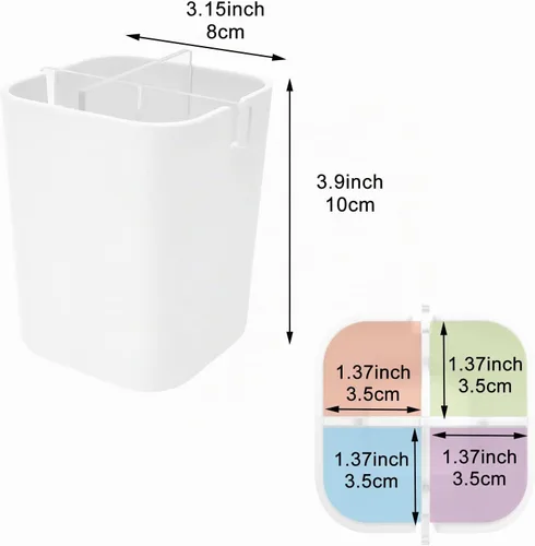 Vista 4 de Soporte para cepillo de dientes con divisor de bambú, desmontable para fácil limpieza, organizador multifuncional de almacenamiento, soporte