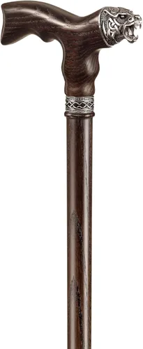 Vista 4 de Asterom Bastón celta hecho a mano para hombre, oso - Bastón de madera fresca