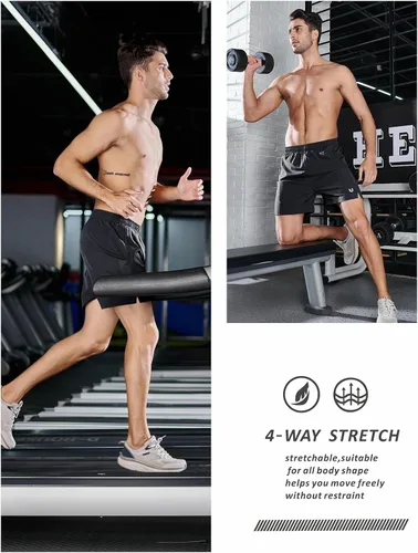 Vista 4 de NORTHYARD Men's Running Athletic Shorts 5'' Workout Gym Tennis Short Quick Dry Lightweight Active Sports Basketball