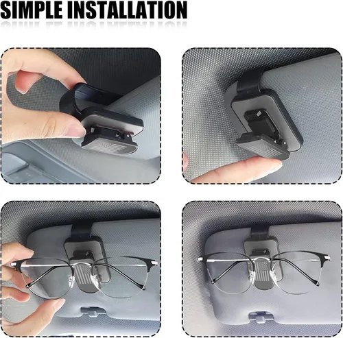 Vista 5 de Soporte para lentes de sol para visera de automóvil, gancho para lentes de sol, clip para visera de automóvil, bandera de EE. UU., accesorios