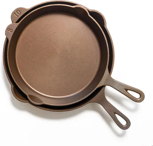 Vista 5 de Lancaster Cast Iron Sartén No. 10 - Sartén de hierro fundido pre-sazonada de herencia de 11-5/8 pulgadas - Fabricada en Estados Unidos