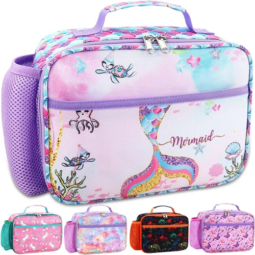 Vista 34 de RHCPFOVR Lonchera para niños – Lonchera aislada para niños y niñas, bolsa de almuerzo lavable y lonchera reutilizable a prueba de fugas