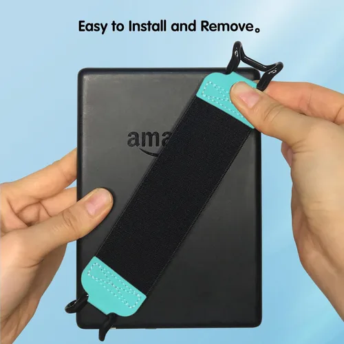 Vista 4 de Hand Strap Holder for Kindle eReaders, Handle Grip - Mint Green