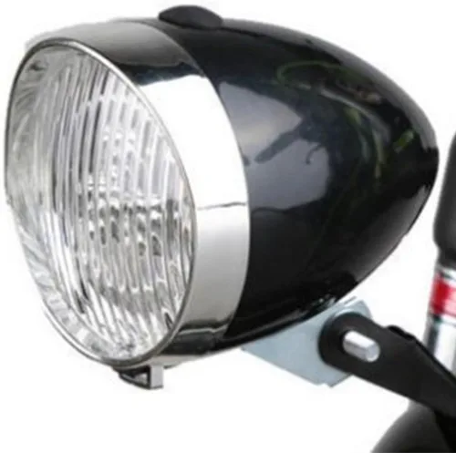 Vista 3 de Kadimendium Luz delantera de bicicleta, faro retro negro fácil de instalar con soporte para ciclismo